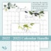 Editable Printable 2022 2023 Calendar Bundle with Perpetual Calendar & Year at a Glance Includes Sizes A5 A4 Letter Size Planners 