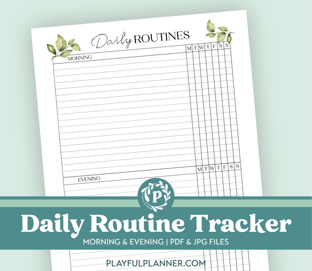 Printable Daily Routine Tracker Habit Tracker to Do List Morning ...
