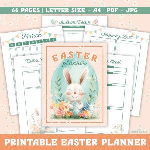 Printable Easter Planner Spring Organizer Holiday Gathering Planner Letter Size A4 image 8