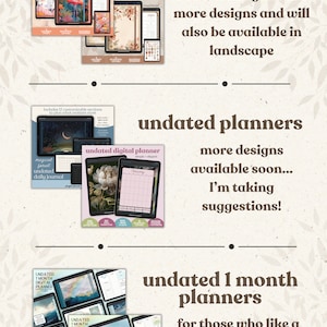 Digital Planner Lifetime Bundle Daily Journal Dated Undated Planners A-Z Notebooks Portrait and Landscape Covers Stickers image 5