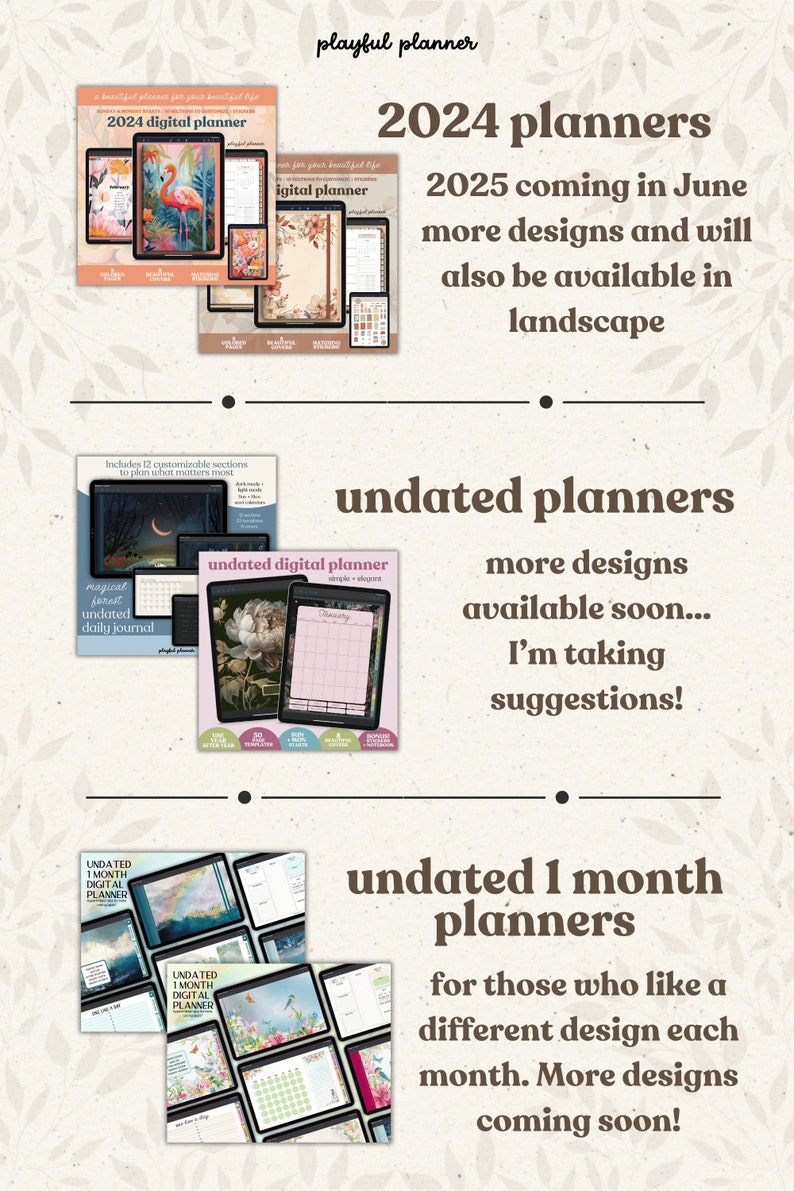 Digital Planner Lifetime Bundle Daily Journal Dated Undated Planners A-Z Notebooks Portrait and Landscape Covers Stickers image 5