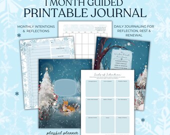Printable Winter Planner Journal Guided Reflection Undated Seasonal