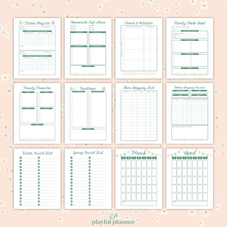 Printable Easter Planner Spring Organizer Holiday Gathering Planner Letter Size A4 image 7