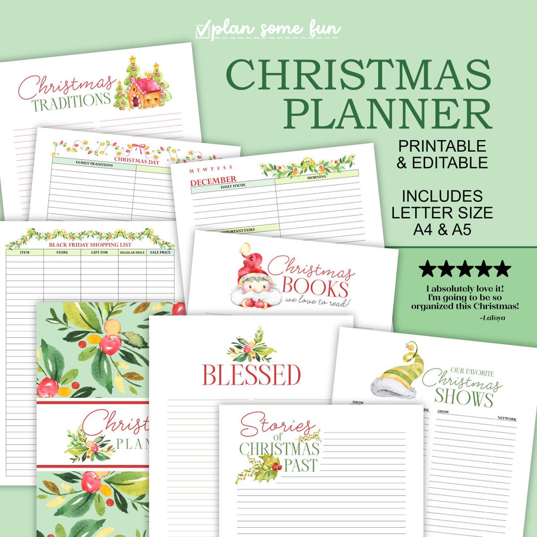 Christmas Planner Printable Holiday Planner Gift Tracker Christmas Menu Planner Holiday Party Planner Traditions and Holiday Lists - Etsy christmas-planner-printable-holiday-planner-gift-tracker-christmas-menu-planner-holiday-party-planner-traditions-and-holiday-lists-etsy