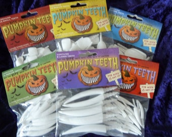 Pumpkin teeth 6 Pack Special. for Pumpkins, Masks ,Costumes, Dolls,Claws etc. (72 Buck & Fang Teeth in total)