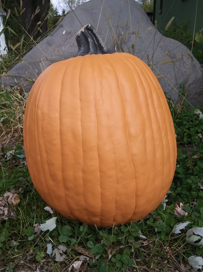 Artificial Pumpkin 13-1/2 inches Tall. Very real looking, Cast from a Real Pumpkin. Reg 49.99 