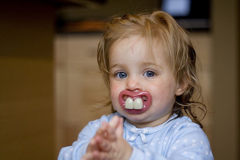 Silly, Buck tooth Baby Pacifier. image 1