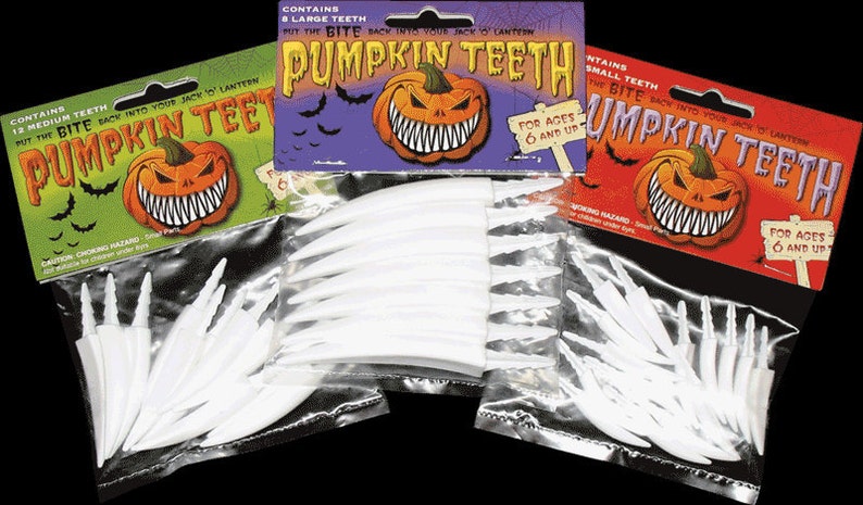 Pumpkin Teeth 3 Packs36pcsTeeth. True Blood Style Fangs for Masks ,Costumes, Dolls, and Halloween image 6