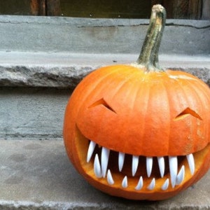 Pumpkin teeth 6 Pack Special. for Pumpkins, Masks ,Costumes, Dolls,Claws etc. 72 Buck & Fang Teeth in total image 3