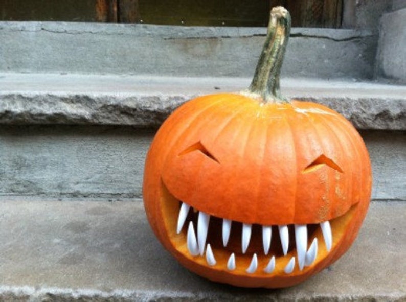 Pumpkin teeth 6 Pack Special. for Pumpkins, Masks ,Costumes, Dolls,Claws etc. 72 Buck & Fang Teeth in total image 3