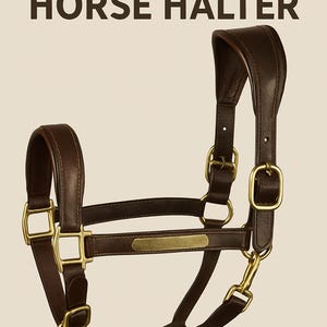 Leather Horse Halter: Padded Comfort, Solid Brass Hardware