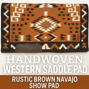 Rustic Brown Navajo Show Pad with Geometric Design for Horse Riding –  Handwoven Western Saddle Pad