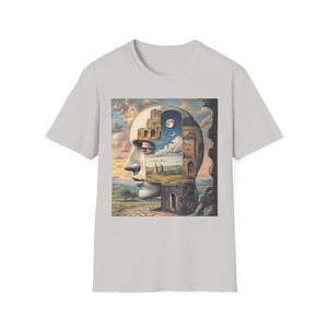 Surreal Worlds Unisex Softstyle T-Shirt, Consciousness Reflecting Tee, Mindful Meditation Top, Alternative Reality Shirt, Psychedelic