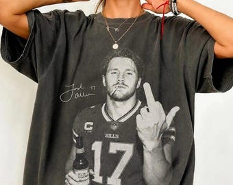 Josh Allen 17 Shirt, Buffalo Football Fan-T-Shirt, Lustiges Quarterback-T-Shirt, Geschenk zum Spieltag