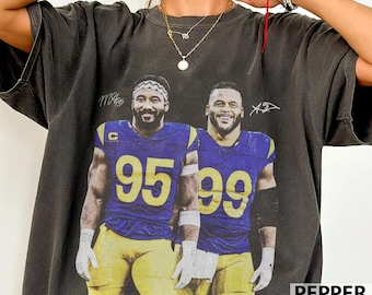 Comfort Colors Myles Garrett Aaron Donald Football Vintage Shirt, Los Angeles Game Day Football Shirt