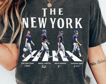 New York Walking Road Football Comfort Colors Shirt, Jaxson Dart Cam Skattebo Funny Football Shirt, Game Day Football Tee