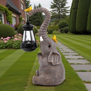 Solar Animal Garden Lantern | Resin Patio, Lawn Decor