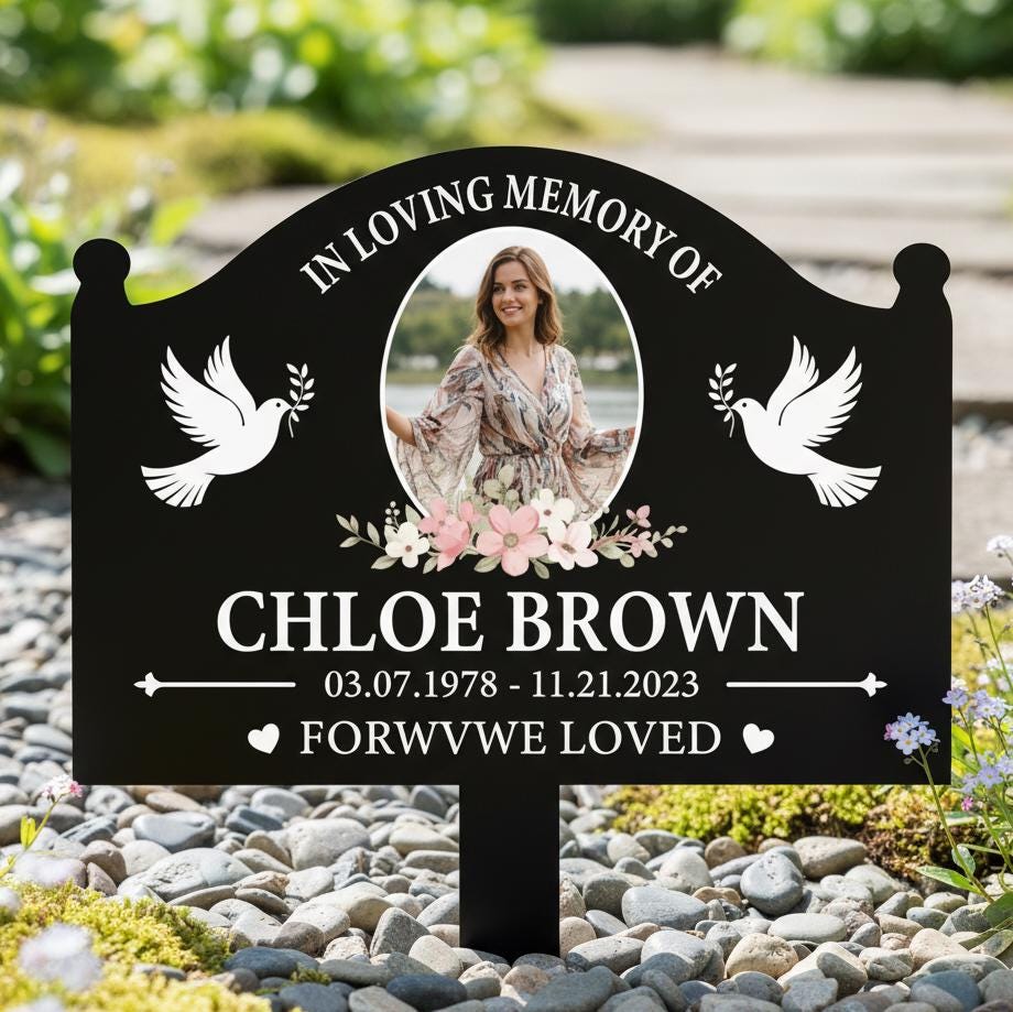 Custom Photo Memorial Grave Stake,personalized Metal Memorial Sign ...