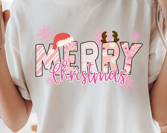 Merry Christmas PNG, Christmas Coquette Bow Png, Christmas Gift, Cute Santa Holiday, Cozy Winter Png, Christmas Tree, Festive Icons Bundle