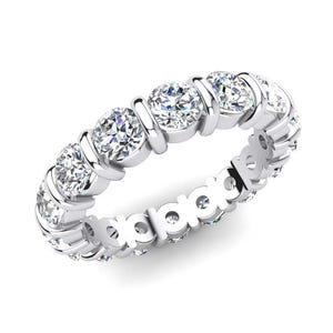 Full Eternity Band, Moissanite Wedding Band, Sterling Silver Ring, Eternity Band, Anniversary Ring Gift for her, Stacking Ring Gift For Girl