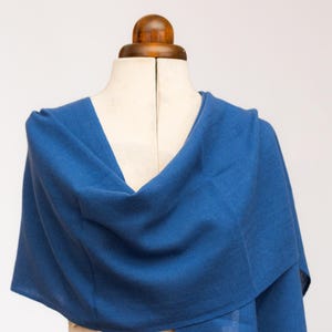 Blue Stole 26/1 Thread Count, Perfect for Summer Autumn months, Gift for her, 100% Mongolian Cashmere, Woven, 70cmX200cm