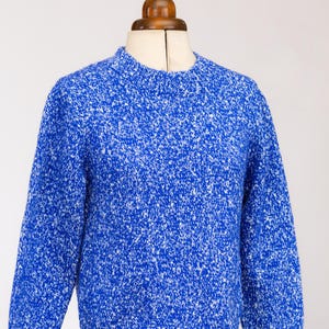 Women&#39;s Jumper - Cotton Wool Blend, Comfortable & Warm, Soft Fabrics, Non Itchy Wool, Handmade using handlooms, Blue, Gifts for her