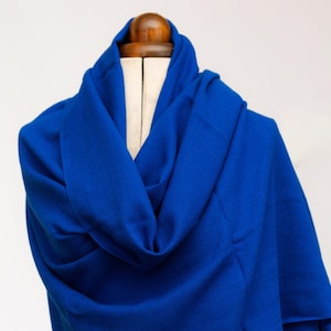 Cobalt Blue Stole 26/1 Thread Count, Perfect for Summer Autumn months, Gift for her, 100% Mongolian Cashmere, Woven, 70cmX200cm