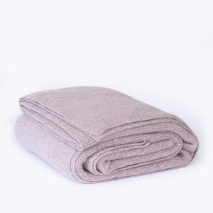 Beige Mongolian Cashmere Throw, Blanket, 15/2 Thread Count, 140cm X 200cm