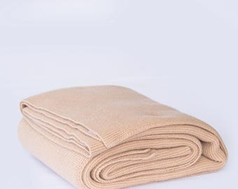 Camel Mongolian Cashmere Blanket, Throw, 15/2 Thread Count, 140cm X 200cm