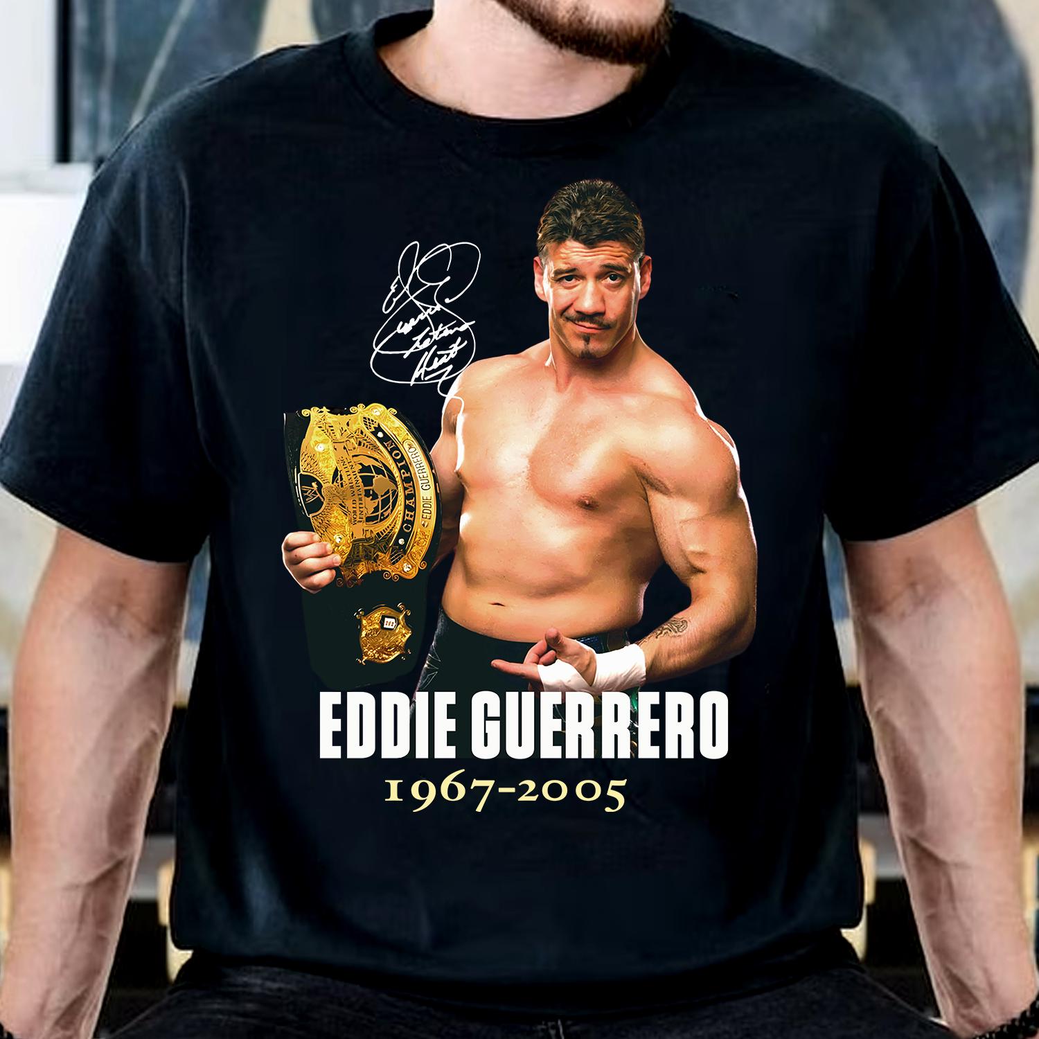 T-shirt Vintage WWE WWF Eddie Guerrero - Taille L Noir, Occasion Très Bon état