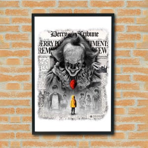 Poster No Frame, It Movie Poster, High Quality Canvas Print, Wall Art, Classic Poster, Film Fan Collectibles, Home Decor, Wall Art Decor