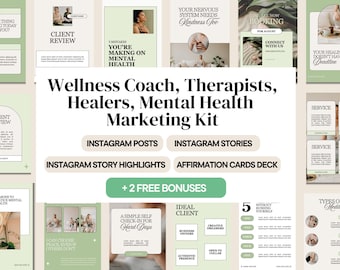 Health Coach Wellness Branding Kit | Holistic Life Coach Templates | Mindset Coach Social Media | Holistic Coach Posts | Coaching Templates