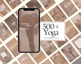 Yoga Instagram Templates Canva, Wellness Social Media Kit, Mindfulness Coach Templates, Boho Beige Instagram Posts, Editable Canva Templates