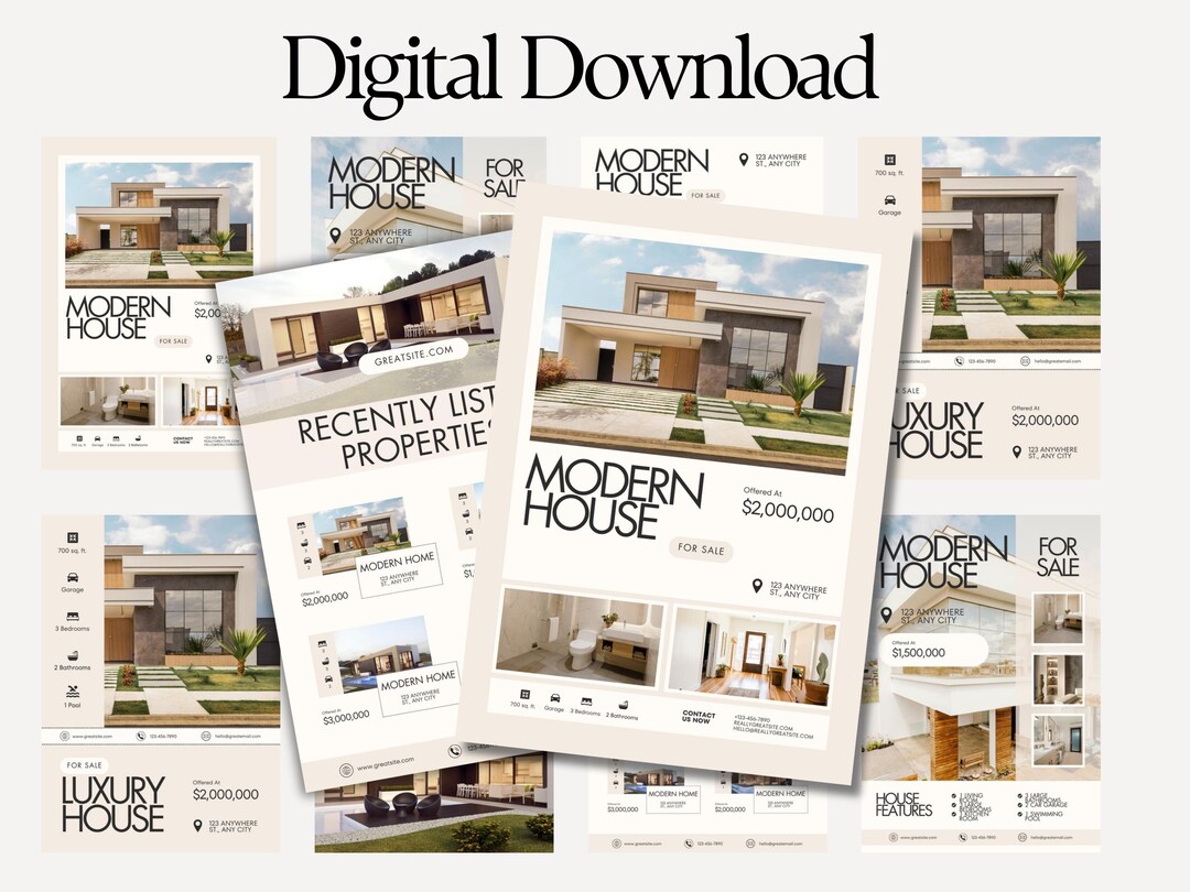 Editable Real Estate Flyer Template for Realtors | Canva Open House ...