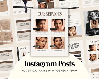 100 Instagram Posts and Stories Combo | 100 Social Media Templates | Canva Download