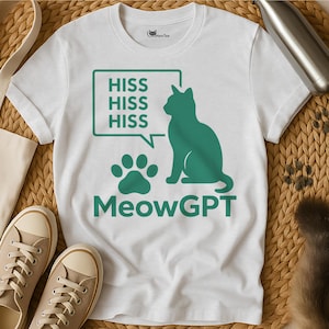 Funny AI Cat T-Shirt: Sarcastic Cat GPT Tee for Tech Lovers