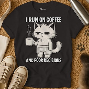 Sarcastic Cat Coffee Shirt: Funny Morning Tee for Coffee Lovers