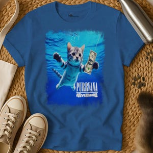 トップス vintage cat print tee NIRVANA Nirvana Funny Cat T-Shirt | Nirvana Purrvana - Wittee