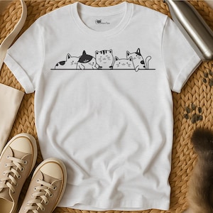 Cute Cat Shirt | Peeking Cats | Cat Shirt | Cats Tee Shirt | Cat T Shirt | Kitten Shirt | Sarcastic Shirt | Cat Lover Shirt