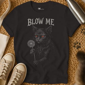 Schlag mich Shirt | Gothic Katzen Shirt | Katzen-Shirt | Katzen T Shirt | Katzen-T-Shirt | Kätzchen Shirt | Sarkastisches Shirt | Katzen-Liebhaber-Shirt