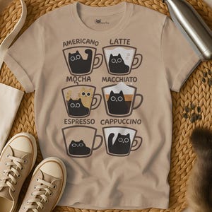 Coffee Cat T-Shirt: Sarcastic Kitten Tee for Coffee Lovers