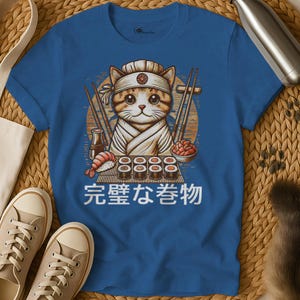 Sushi Shirt | Sushi Cat | Japanese Cat Shirt | Neko Sushi Tee | Kawaii Cat T-Shirt | Ramen and Sushi Lover Gift | Cat Chef Shirt