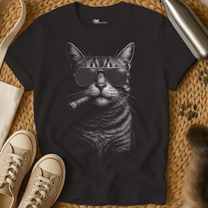 Cigar Shirt | Cool Shirt | Cat Shirt | Cats Tee Shirt | Cat T Shirt | Kitten Shirt | Sarcastic Shirt | Cat Lover Shirt | Badass Cat Tee