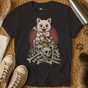 Murder Cat Shirt | Knochen-Shirt | Katzen-Shirt | Katzen T Shirt | Katzen-T-Shirt | Kätzchen Shirt | Sarkastisches Shirt | Katzen-Liebhaber-Shirt
