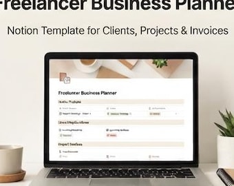 Freelancer Notion Dashboard, Client & Invoice Tracker, Small Business Planner (Digital Download)