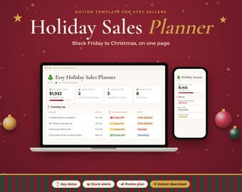 Etsy Holiday Sales Planner: Black Friday & Stock Tracker