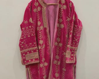 Handgemaakte boho lange Suzani kimono-badjas | Vintage geborduurd stofdoek | Oezbeekse jas | Boho-festivaloutfit | Eén maat | Stofdoek Rob