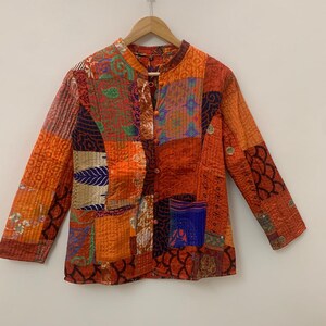 Handmade Silk Quilted Patchwork Jacket | Boho Style Wearable Art | Statement Layer Jacket | Kantha Coat | Short Jacket | Winter Wear Jacket