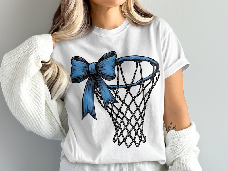 Blue Bow Basketball Hoop PNG, Basketball Lover Gift (digital Download ...