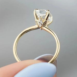 3 CT Elongated Cushion Cut Moissanite Diamond Ring Cushion Cut Engagement Ring 14K Gold Wedding Ring Anniversary Ring Solitaire Ring For Her